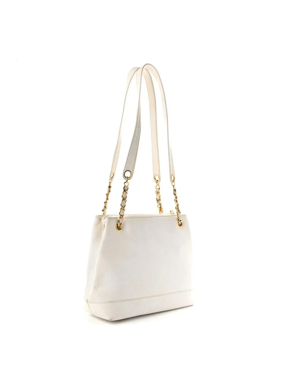 Chanel Caviar Cc Shoulder Bag White #321914C82B